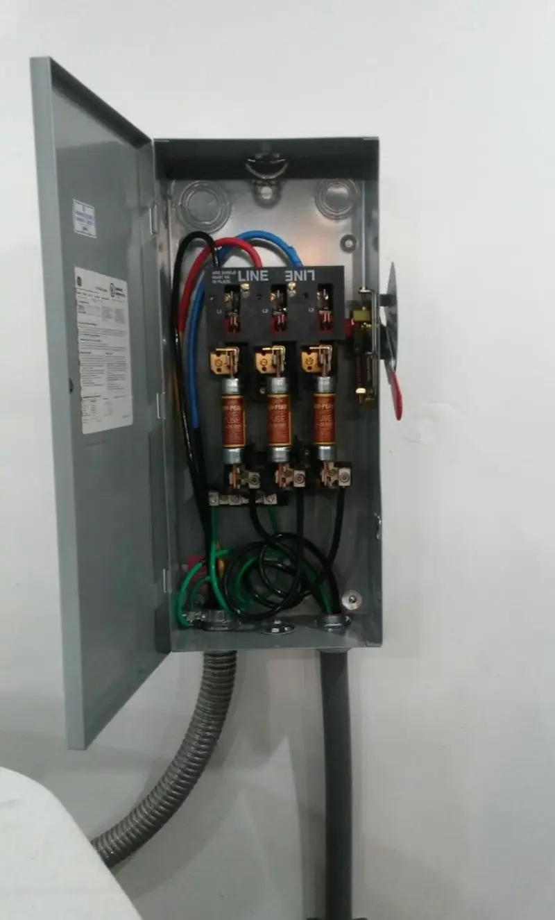 Three-phase disconnect switch installed for Electrical Wiring & Rewiring in Plainville
